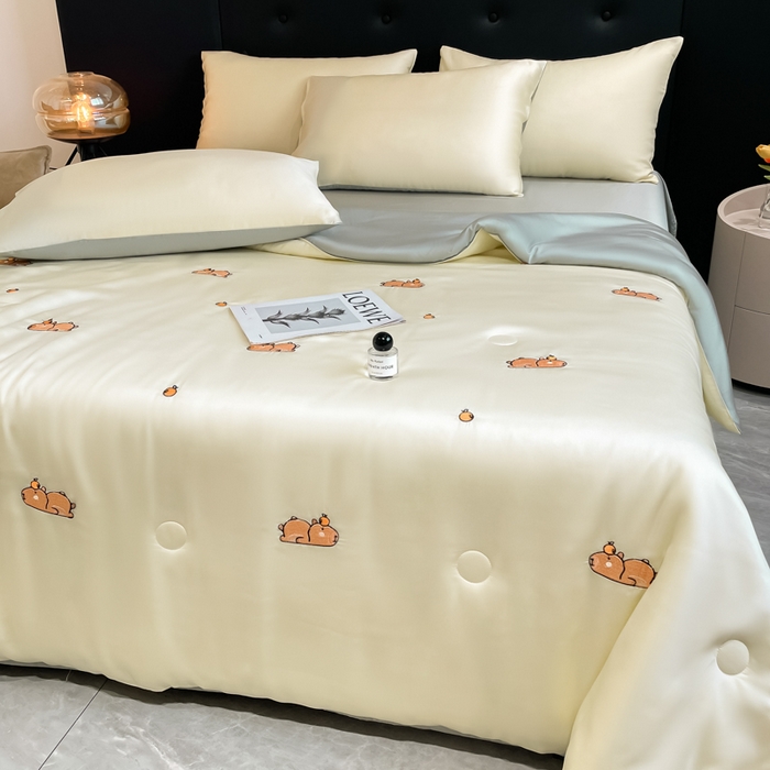 91家纺网 家纺一手货源 找家纺 （总）席佬大 2026新款水洗冰丝夏被 夏被四件套