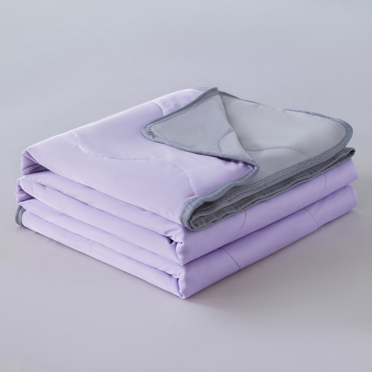 91家纺网 家纺一手货源 找家纺 畅销被业 2026新款凉感丝夏凉被夏被-大波浪 波浪格-紫色