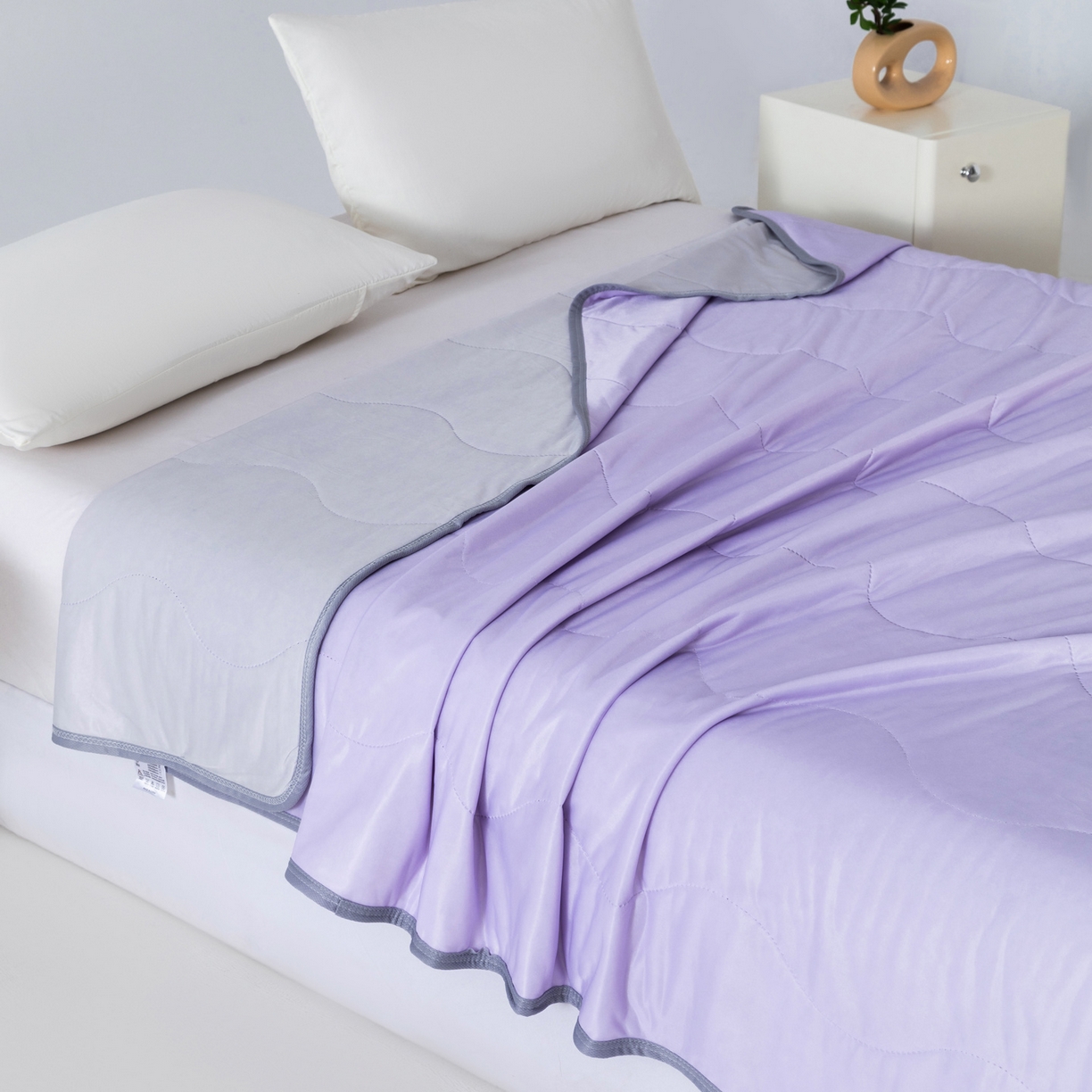 91家纺网 家纺一手货源 找家纺 畅销被业 2026新款凉感丝夏凉被夏被-大波浪 波浪格-紫色