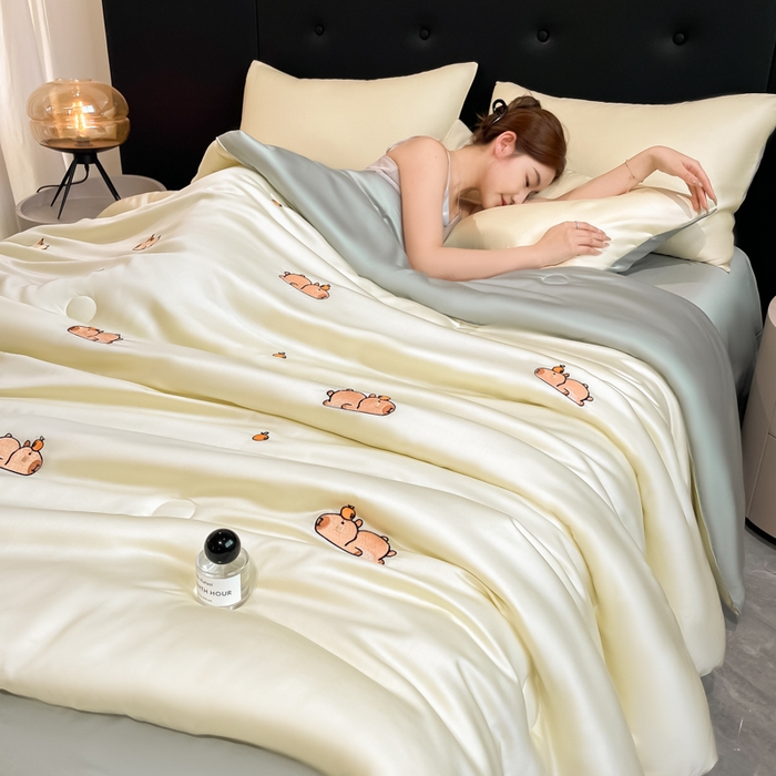 91家纺网 家纺一手货源 找家纺 （总）席佬大 2026新款水洗冰丝夏被 夏被四件套