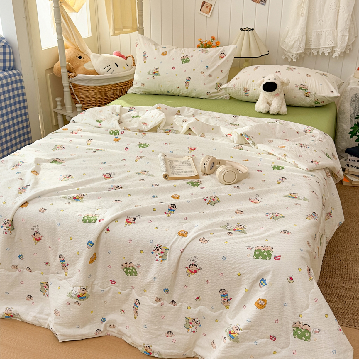 91家纺网 家纺一手货源 找家纺 （总）2026新款泡芙棉卡通夏被四件套双层纱单夏被