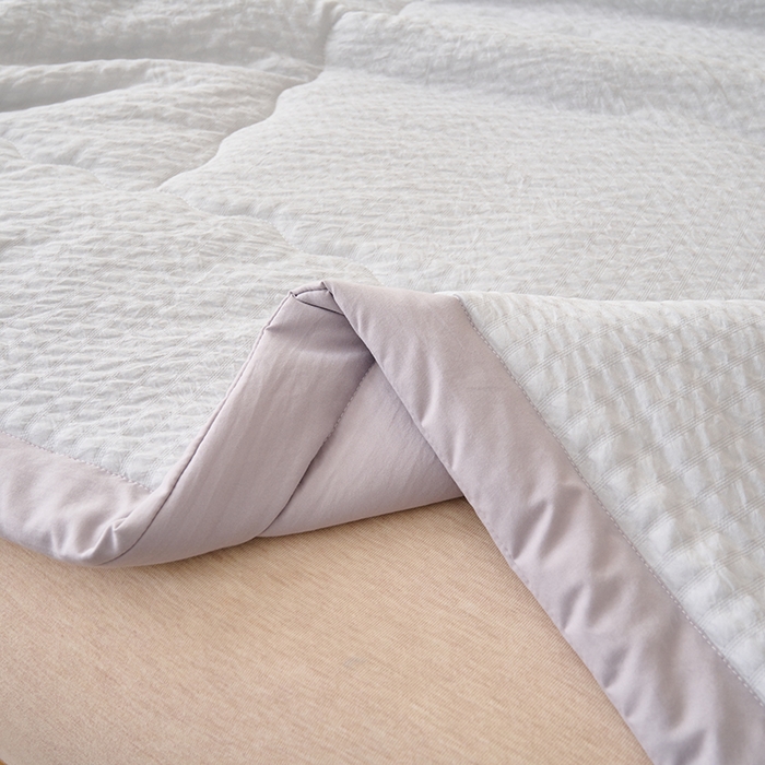 91家纺网 家纺一手货源 找家纺 畅销被业 2026新款水洗棉泡泡格夏被 泡泡格-浅灰