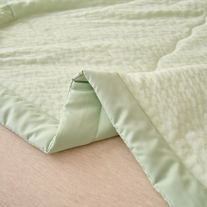 91家纺网 家纺一手货源 找家纺 畅销被业 2026新款水洗棉泡泡格夏被 泡泡格-浅绿