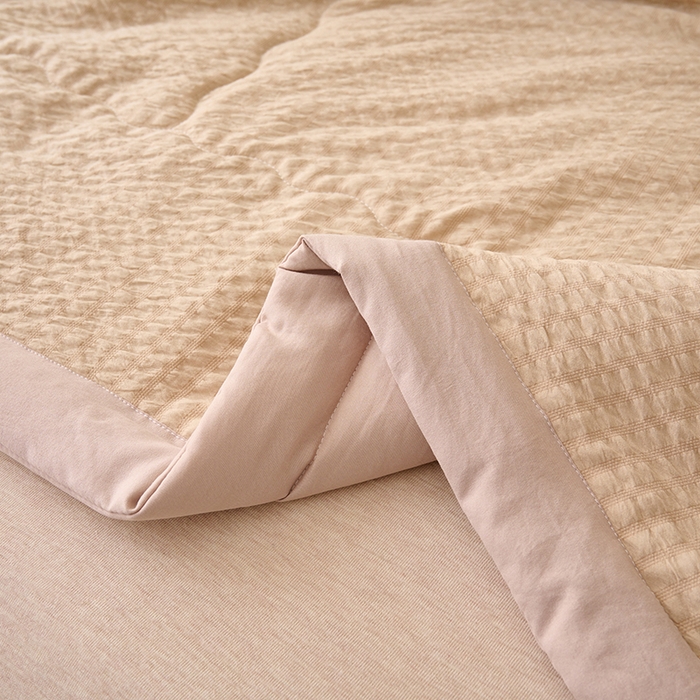 91家纺网 家纺一手货源 找家纺 畅销被业 2026新款水洗棉泡泡格夏被 泡泡格-浅驼