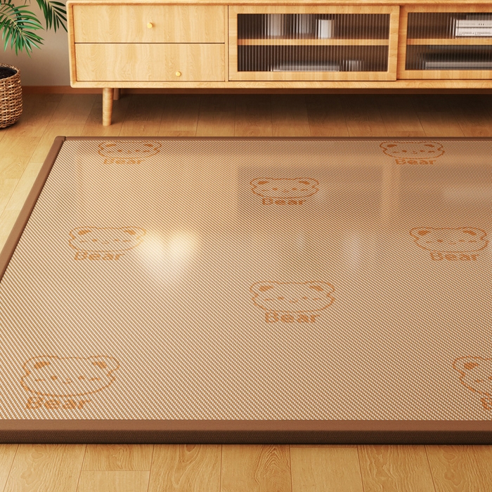 91家纺网 家纺一手货源 找家纺 （总）席佬大 2026新款2cm凉席席子地垫冰藤地垫客厅打地铺-甜蜜熊