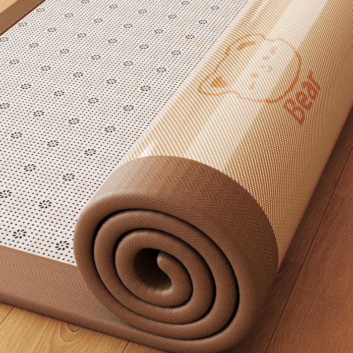 91家纺网 家纺一手货源 找家纺 席佬大 2026新款2cm凉席席子地垫冰藤地垫客厅打地铺-甜蜜熊 咖色