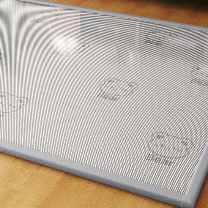 91家纺网 家纺一手货源 找家纺 席佬大 2026新款2cm凉席席子地垫冰藤地垫客厅打地铺-甜蜜熊 灰色