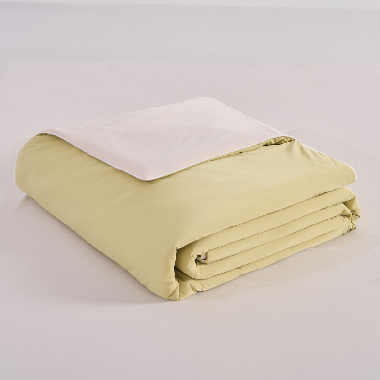 91家纺网 家纺一手货源 找家纺 苏羿家纺 2026春夏新款A类踩棉工艺凉感丝纯色夏被空调被夏凉被 被子被芯 奶油白+芝士黄