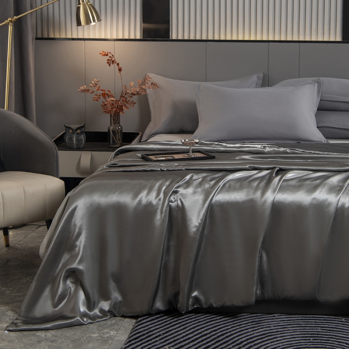 91家纺网 家纺一手货源 找家纺 畅销被业 2026新款仿真丝夏被夏凉被空调被（外贸跨境） 仿真丝-高级灰色