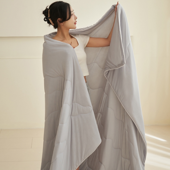 畅销被业 2026新款凉感丝抗菌羽丝棉夏被夏凉被空调被 灰色