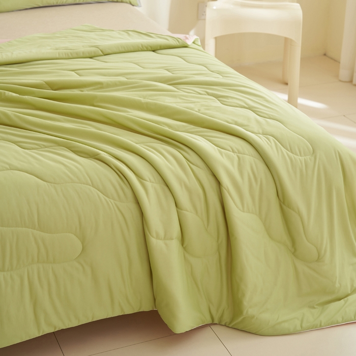 91家纺网 家纺一手货源 找家纺 畅销被业 2026新款凉感丝抗菌羽丝棉夏被夏凉被空调被 果绿-粉色