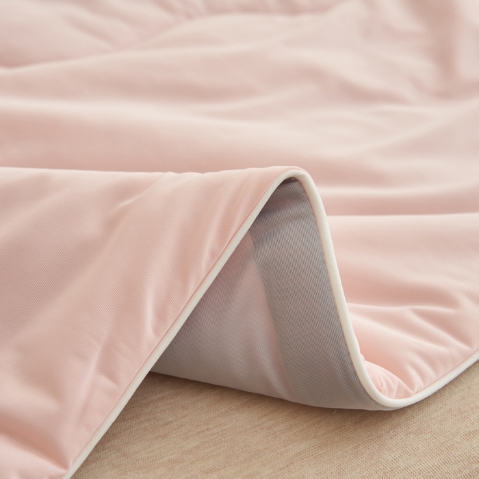 91家纺网 家纺一手货源 找家纺 畅销被业 2026新款凉感丝抗菌羽丝棉夏被夏凉被空调被 粉色-浅灰
