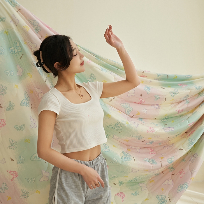 91家纺网 家纺一手货源 找家纺 （总）畅销被业 2026新款卡通印花跨境外贸有氨凉感丝冰淇淋夏凉被空调被