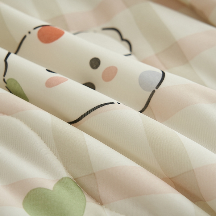 91家纺网 家纺一手货源 找家纺 畅销被业 2026新款卡通印花跨境外贸有氨凉感丝冰淇淋夏凉被空调被 格子狗