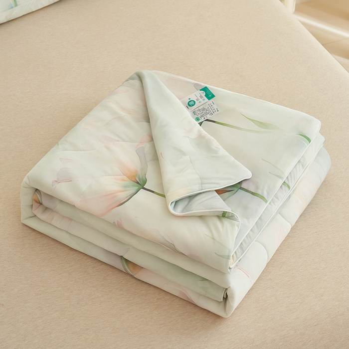 91家纺网 家纺一手货源 找家纺 畅销被业 2026新款卡通印花跨境外贸有氨凉感丝冰淇淋夏凉被空调被 国色天香