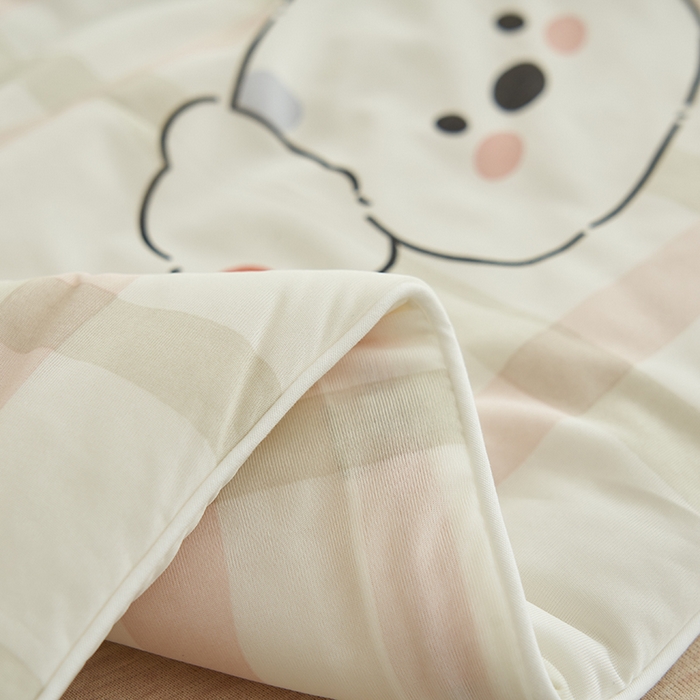 91家纺网 家纺一手货源 找家纺 畅销被业 2026新款卡通印花跨境外贸有氨凉感丝冰淇淋夏凉被空调被 格子狗