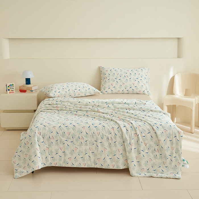 91家纺网 家纺一手货源 找家纺 畅销被业 2026新款卡通印花跨境外贸有氨凉感丝冰淇淋夏凉被空调被 顶呱呱