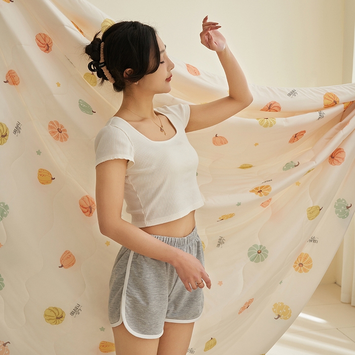 畅销被业 2026新款卡通印花跨境外贸有氨凉感丝冰淇淋夏凉被空调被 小南瓜