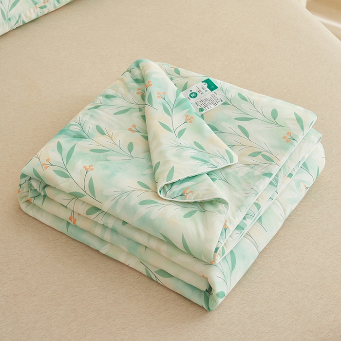 91家纺网 家纺一手货源 找家纺 畅销被业 2026新款卡通印花跨境外贸有氨凉感丝冰淇淋夏凉被空调被 绿风铃