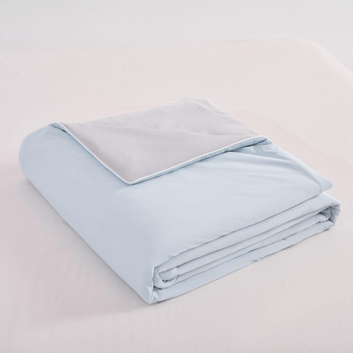 91家纺网 家纺一手货源 找家纺 苏羿家纺 2026春夏新款A类踩棉工艺凉感丝纯色夏被空调被夏凉被 被子被芯 绅士灰+天空蓝