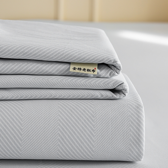 91家纺网 家纺一手货源 找家纺 慕尚家纺 2025新款提花席床笠款 床笠-羽毛纷飞蓝