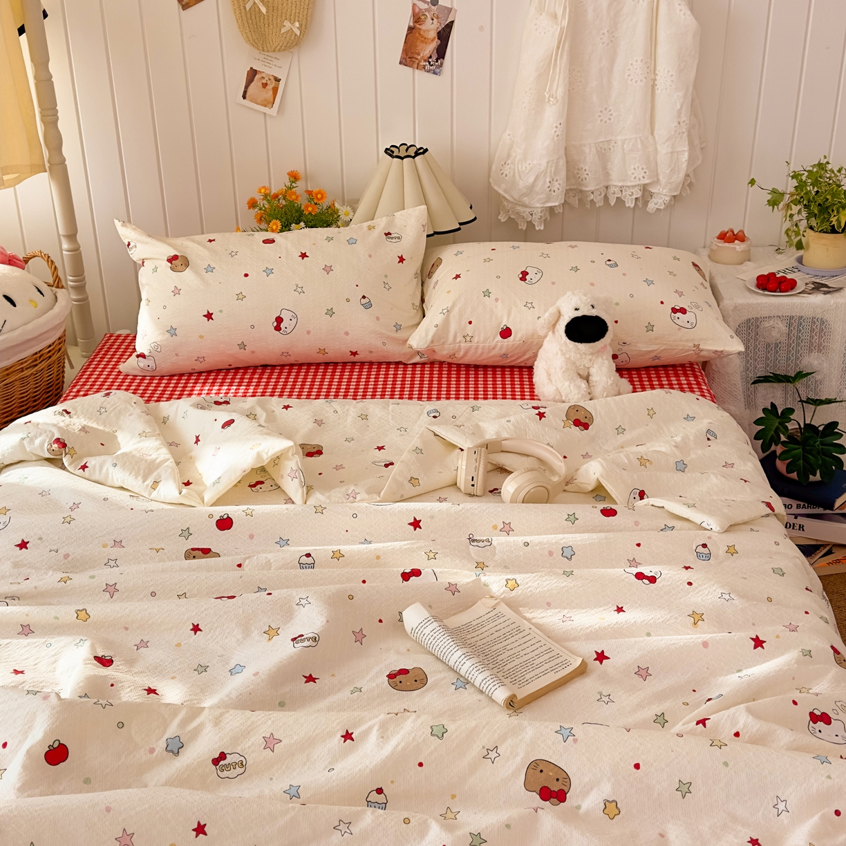 91家纺网 家纺一手货源 找家纺 （总）2026新款泡芙棉卡通夏被四件套双层纱单夏被