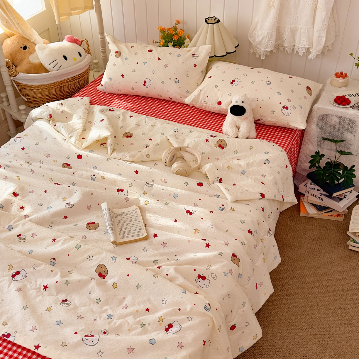 91家纺网 家纺一手货源 找家纺 （总）2026新款泡芙棉卡通夏被四件套双层纱单夏被
