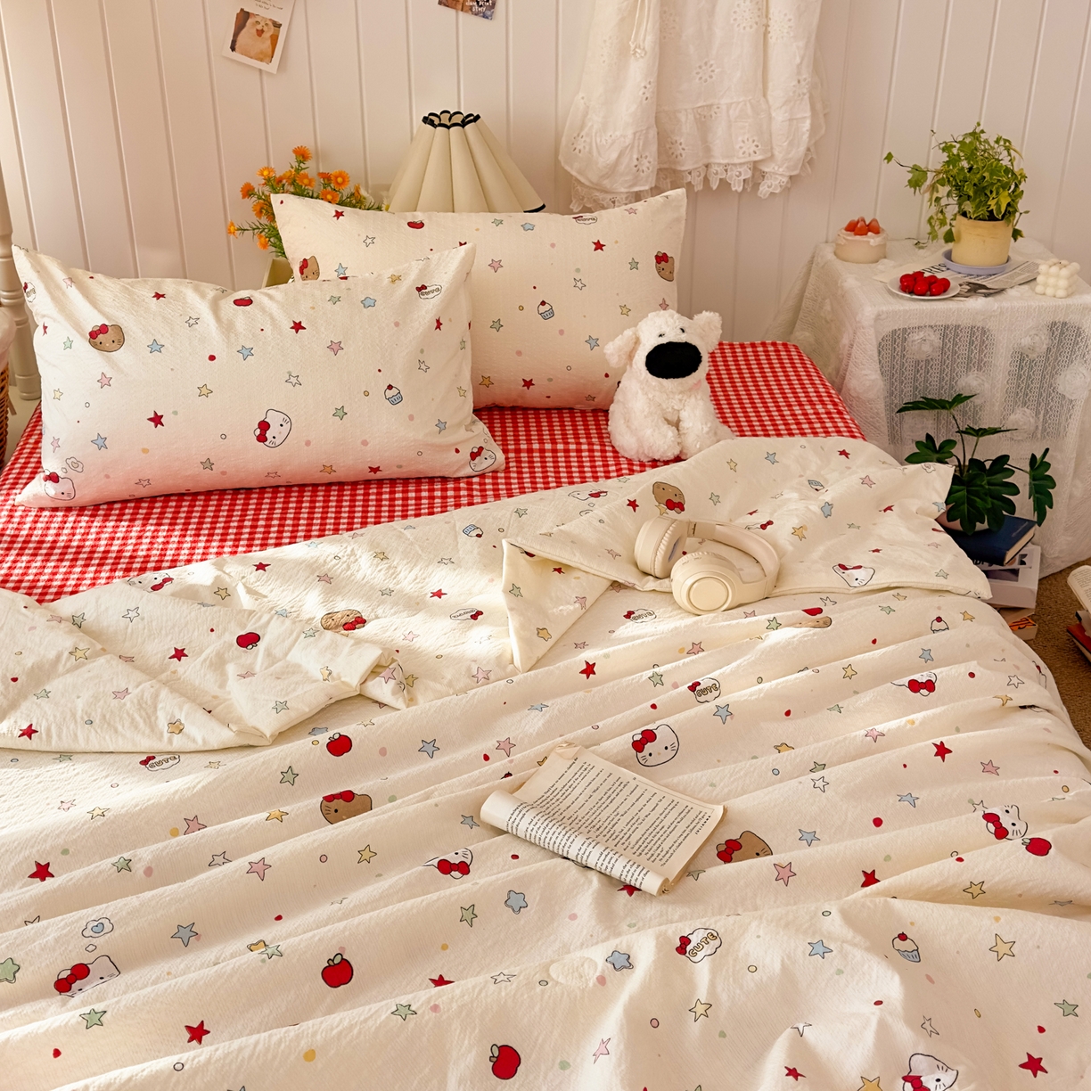 91家纺网 家纺一手货源 找家纺 （总）2026新款泡芙棉卡通夏被四件套双层纱单夏被