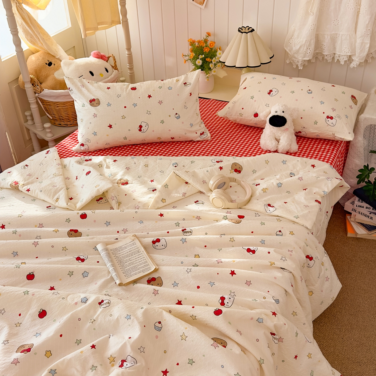 91家纺网 家纺一手货源 找家纺 （总）2026新款泡芙棉卡通夏被四件套双层纱单夏被