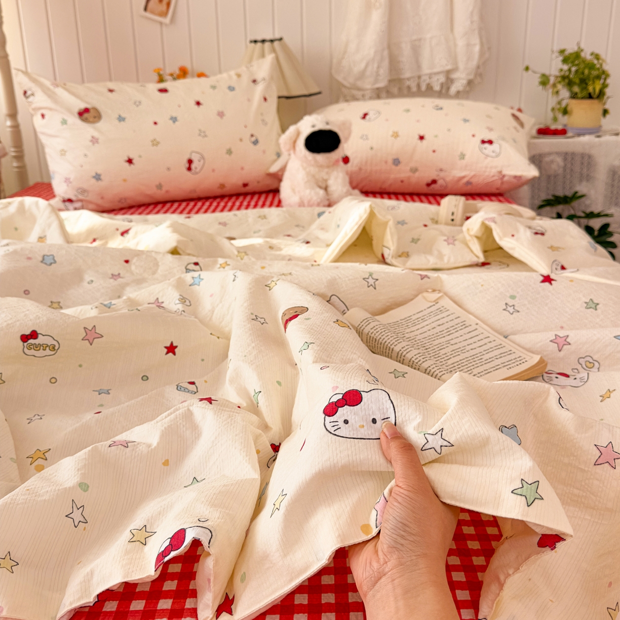 91家纺网 家纺一手货源 找家纺 （总）2026新款泡芙棉卡通夏被四件套双层纱单夏被