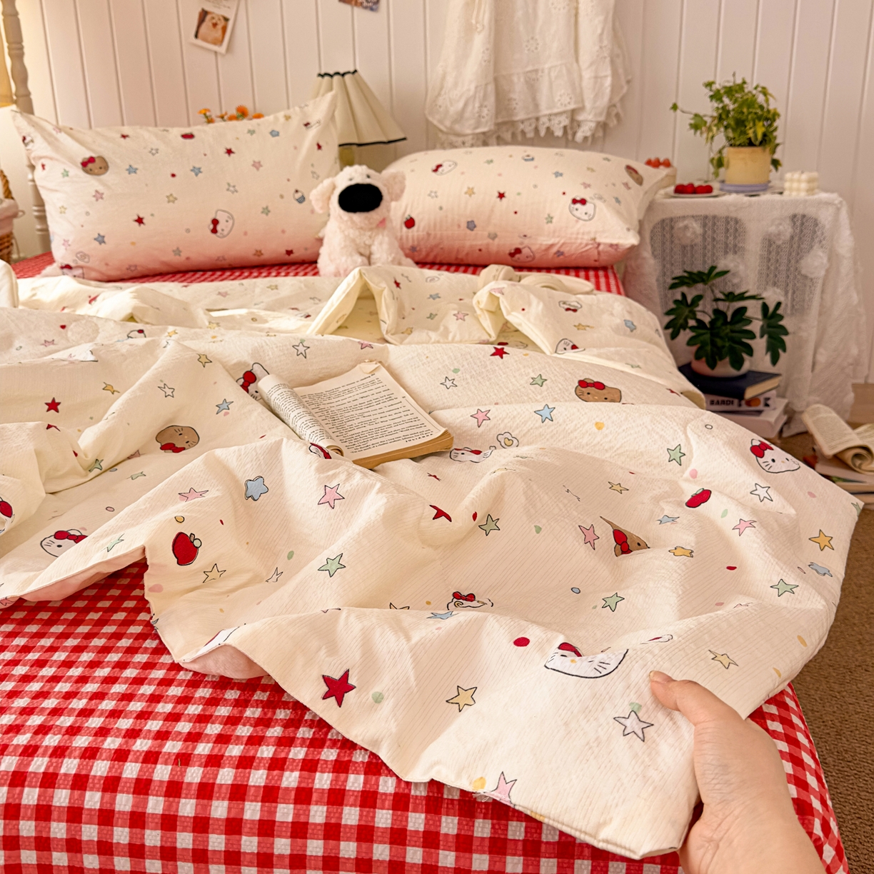 91家纺网 家纺一手货源 找家纺 （总）2026新款泡芙棉卡通夏被四件套双层纱单夏被