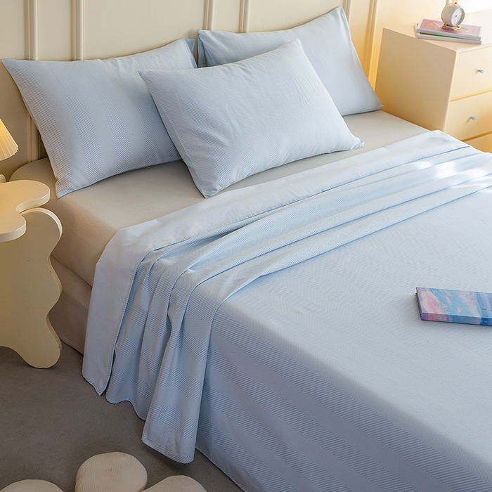 91家纺网 家纺一手货源 找家纺 慕尚家纺 2026新款全棉纯棉老粗布凉席席子 艾米-蓝