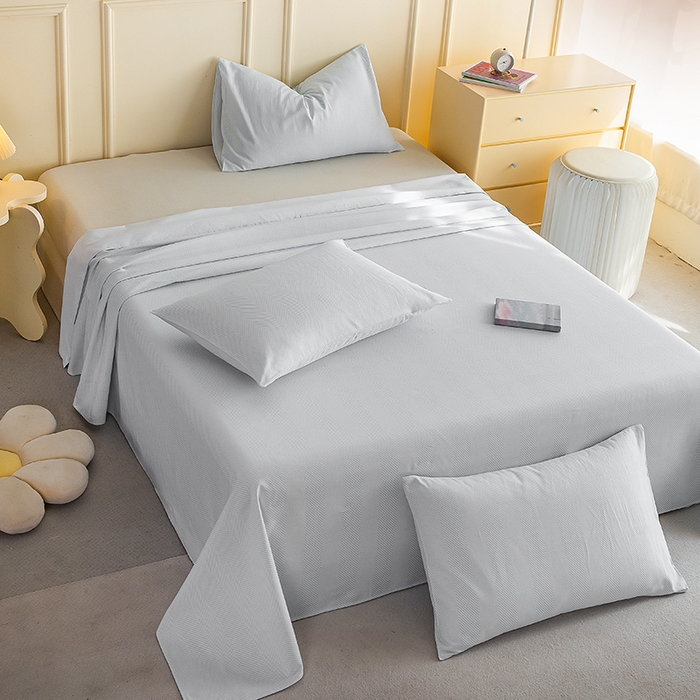 91家纺网 家纺一手货源 找家纺 慕尚家纺 2026新款全棉纯棉老粗布凉席席子 艾米-灰