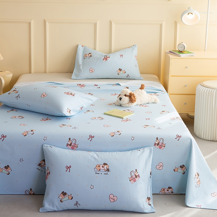 91家纺网 家纺一手货源 找家纺 慕尚家纺 2026新款全棉纯棉老粗布凉席席子 小狗日记