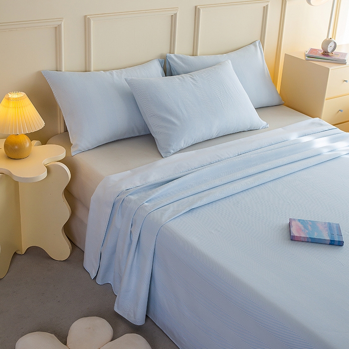 91家纺网 家纺一手货源 找家纺 慕尚家纺 2026新款全棉纯棉老粗布凉席席子 艾米-蓝