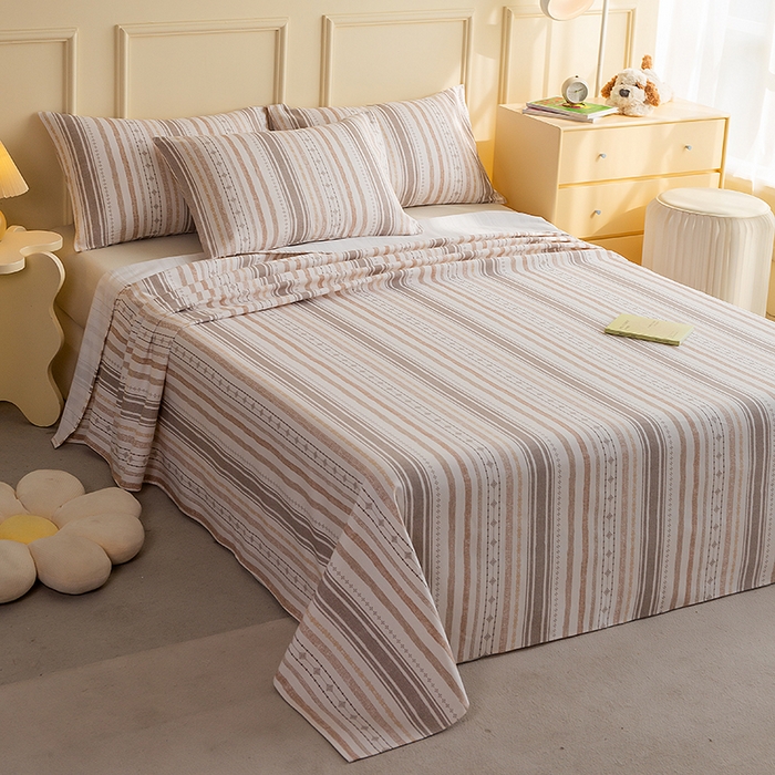 91家纺网 家纺一手货源 找家纺 慕尚家纺 2026新款全棉纯棉老粗布凉席席子 拾光-咖