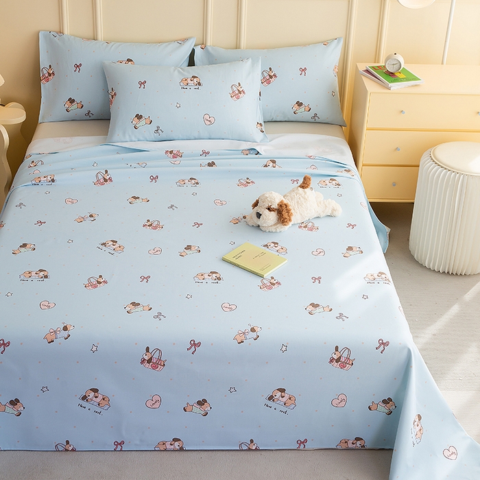 91家纺网 家纺一手货源 找家纺 慕尚家纺 2026新款全棉纯棉老粗布凉席席子 小狗日记