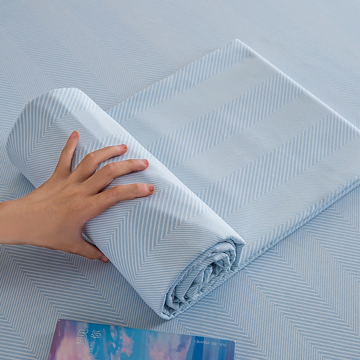 91家纺网 家纺一手货源 找家纺 慕尚家纺 2026新款全棉纯棉老粗布凉席席子 艾米-蓝