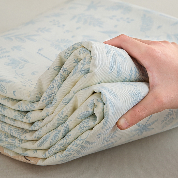 91家纺网 家纺一手货源 找家纺 慕尚家纺 2026新款全棉纯棉老粗布凉席席子 林间萌宠