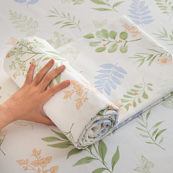 91家纺网 家纺一手货源 找家纺 慕尚家纺 2026新款全棉纯棉老粗布凉席席子 青枝漫叶