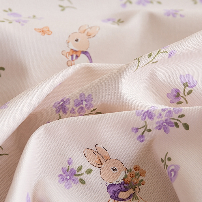 91家纺网 家纺一手货源 找家纺 慕尚家纺 2026新款全棉纯棉老粗布凉席席子 花间兔-紫