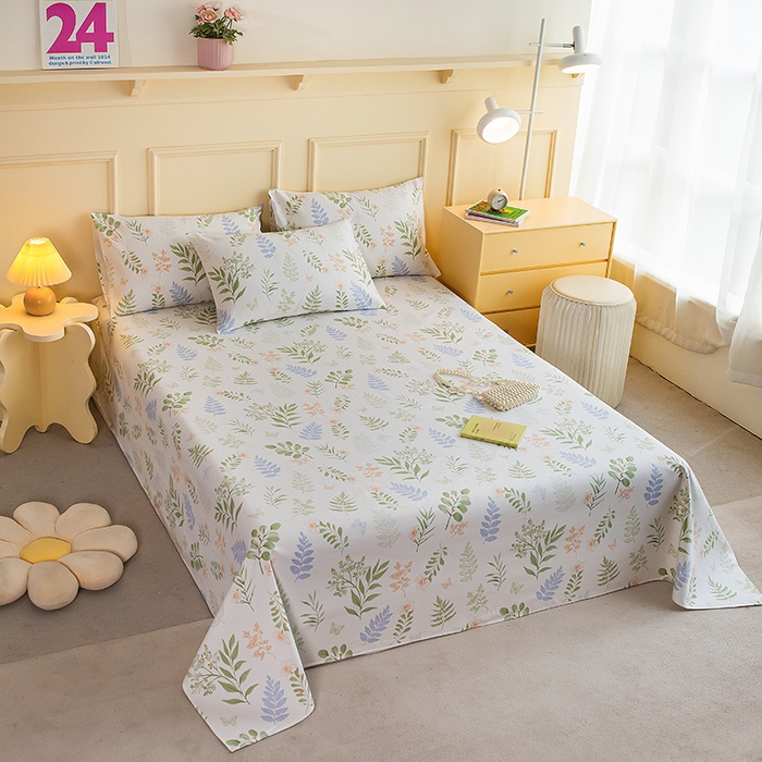 91家纺网 家纺一手货源 找家纺 慕尚家纺 2026新款全棉纯棉老粗布凉席席子 青枝漫叶