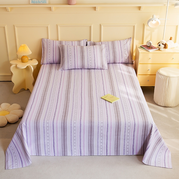 91家纺网 家纺一手货源 找家纺 慕尚家纺 2026新款全棉纯棉老粗布凉席席子 拾光-紫