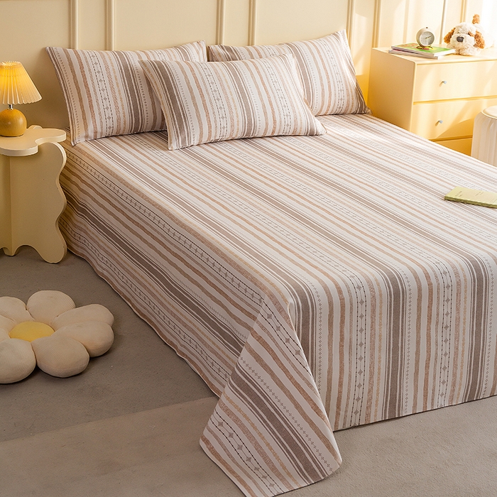 91家纺网 家纺一手货源 找家纺 慕尚家纺 2026新款全棉纯棉老粗布凉席席子 拾光-咖