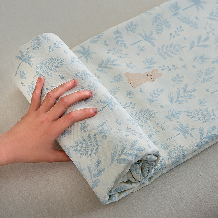 91家纺网 家纺一手货源 找家纺 慕尚家纺 2026新款全棉纯棉老粗布凉席席子 林间萌宠