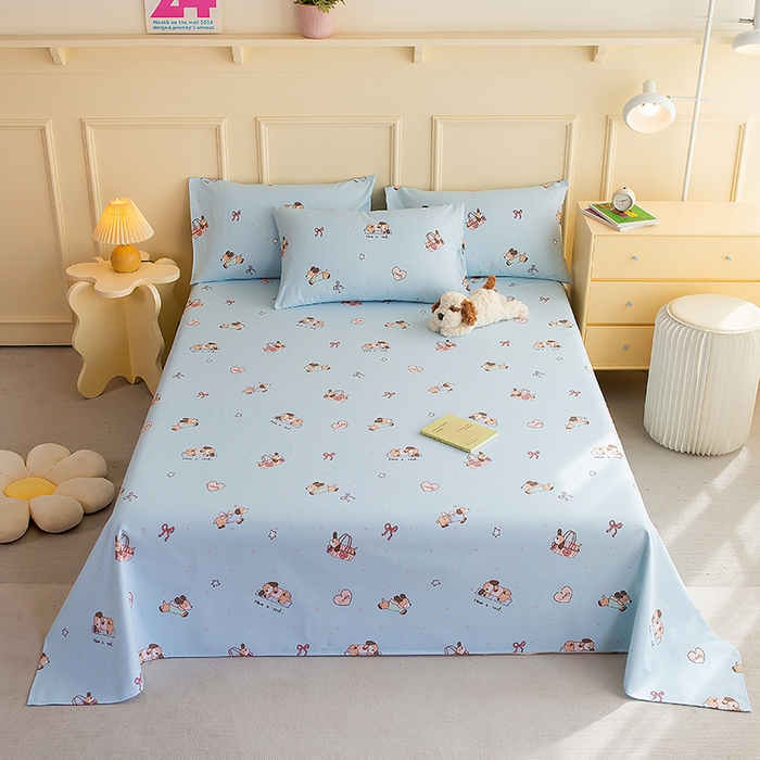 91家纺网 家纺一手货源 找家纺 慕尚家纺 2026新款全棉纯棉老粗布凉席席子 小狗日记