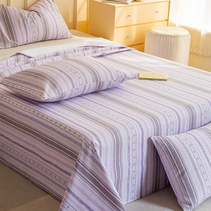 91家纺网 家纺一手货源 找家纺 慕尚家纺 2026新款全棉纯棉老粗布凉席席子 拾光-紫