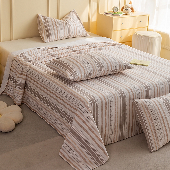 91家纺网 家纺一手货源 找家纺 慕尚家纺 2026新款全棉纯棉老粗布凉席席子 拾光-咖