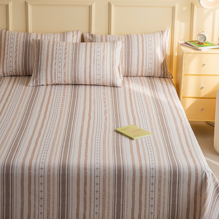 91家纺网 家纺一手货源 找家纺 慕尚家纺 2026新款全棉纯棉老粗布凉席席子 拾光-咖