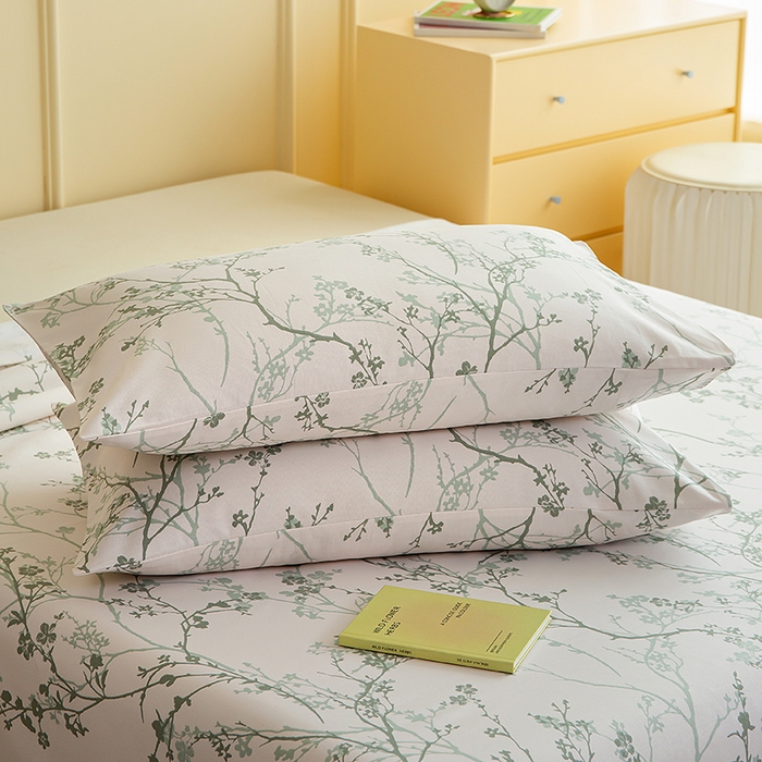 91家纺网 家纺一手货源 找家纺 慕尚家纺 2026新款全棉纯棉老粗布凉席席子 花枝漫语-绿